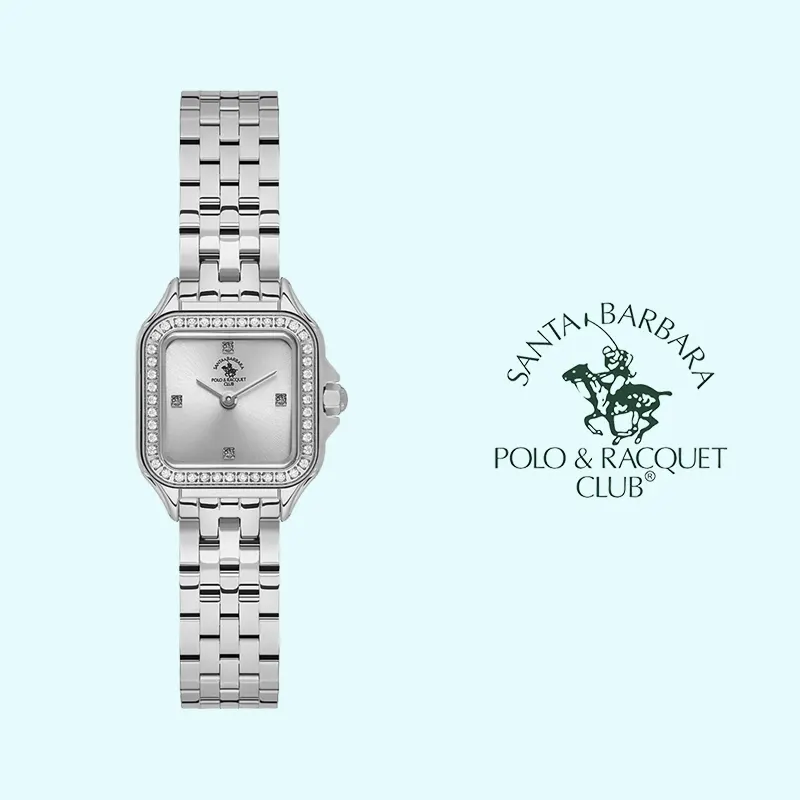 Santa Barbara Polo & Racquet Club Silver Dial Ladies Watch- SB.1.10597-1